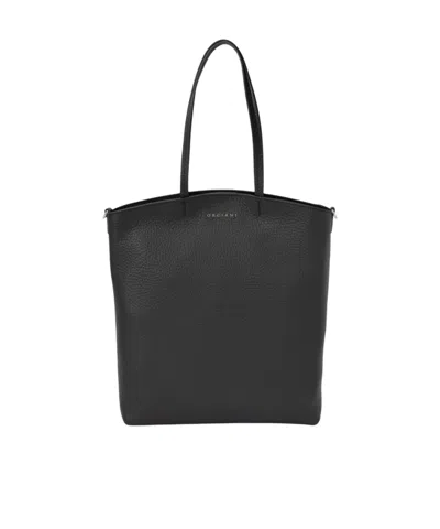 Orciani Double Handle Shoulder Bag In Black