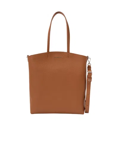 Orciani Double Handle Shoulder Bag In Brown