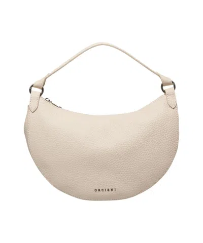 Orciani Dumpling' Leather Shoulder Bag In Neutrals