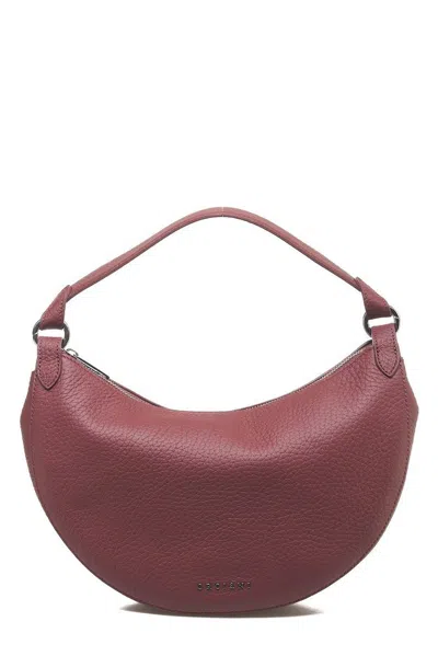 Orciani Dumpling Logo Lettering Midi Shoulder Bag In Red