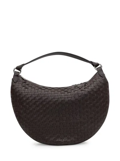 Orciani Dumpling Nappa Woven Midi Bag In Brown