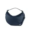 Orciani Dumpling Soft Large Nawy Leather Shoulder Bag With Shoulder Strap In Blue