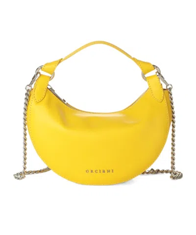 Orciani Mini Hobo Shoulder Bag In Lemon