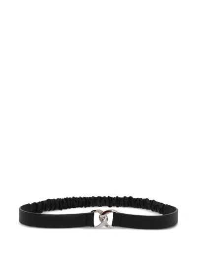 Orciani Elasticated-insert Leather Belt In Black