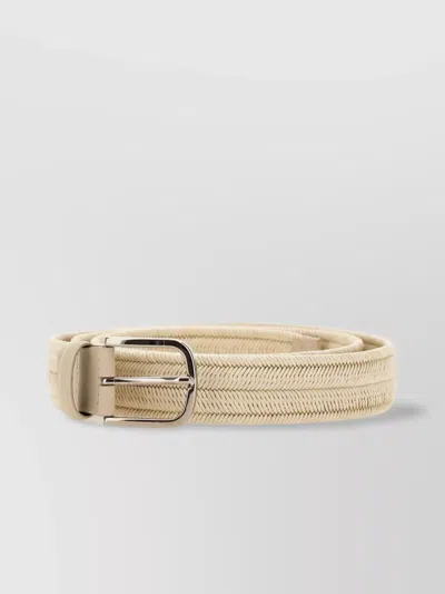 Orciani Elasticated Woven Leather Belt In Brown