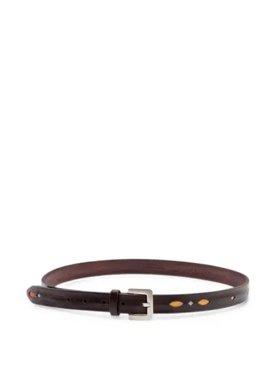 Orciani Embellished Leather Belt In Brown