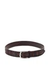 Orciani Embroidered Leather Belt In Brown