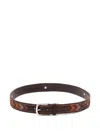 Orciani Embroidered Leather Belt In Brown