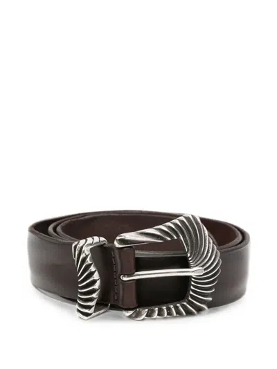 Orciani Engraved Buckle Belt In Burgundy