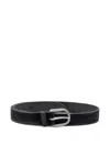 Orciani Engraved Suede Belt In Black