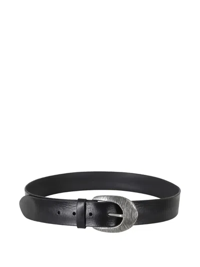 Orciani Engraved-buckle Leather Belt In Brown