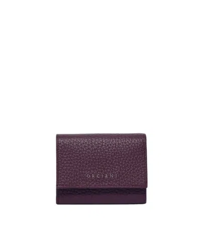 Orciani Envelope-style Textured Leather Wallet With Rfid Protection In Gray