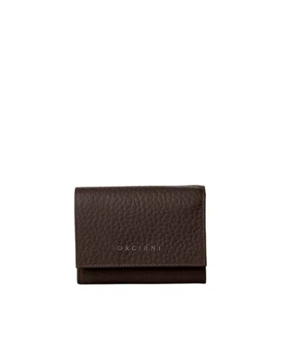 Orciani Envelope-style Wallet With Rfid Protection And Palladium Detail In Brown