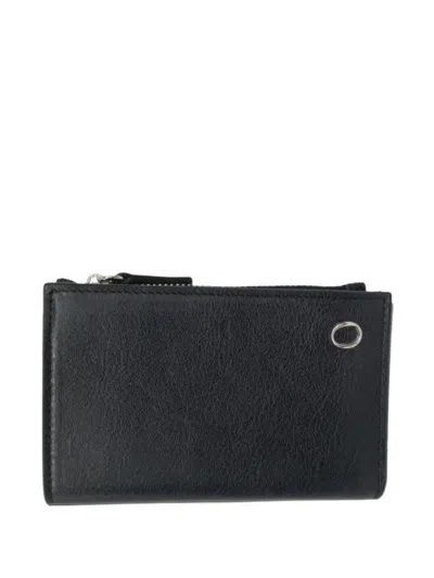 Orciani Eyelet-embellished Zip-around Wallet In Black