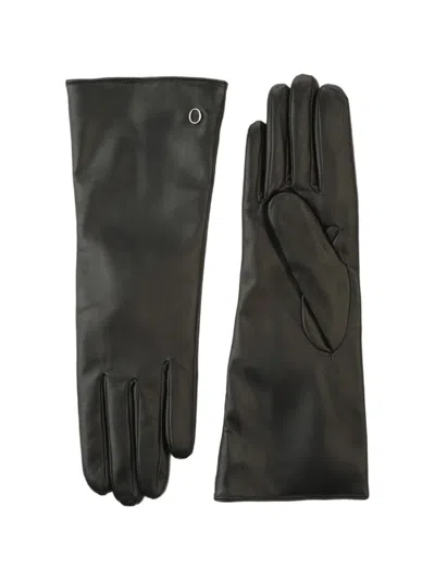 Orciani Flake Logo-plaque Leather Gloves In White