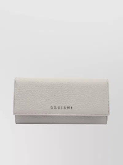 ORCIANI FLAP TEXTURED FINISH ZIP PURSE
