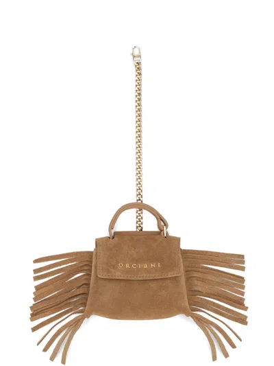 Orciani Fringe Suede Tote Bag In Brown