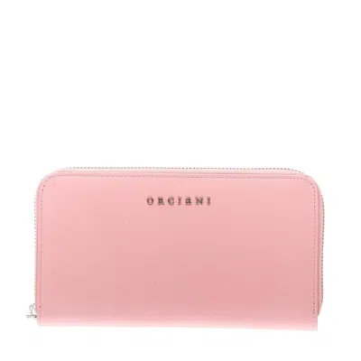 Orciani Full Zip Pink Leather Wallet