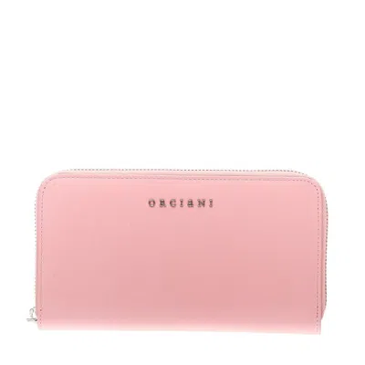 Orciani Full Zip Pink Leather Wallet