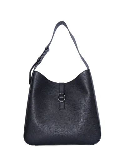 Orciani Gea Soft Leather Shoulder Bag In Orange