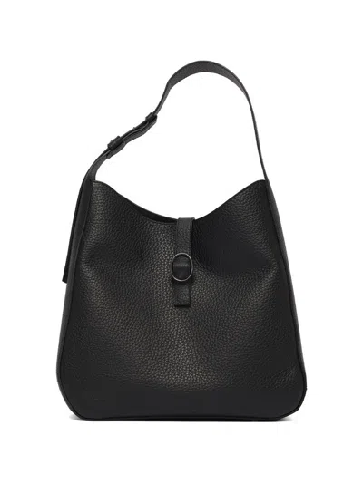 Orciani Gea Soft Shoulder Bag In Black