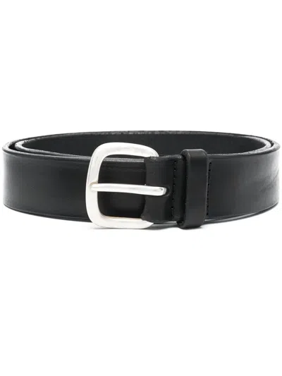 Orciani Geometric Buckle Belt In Black