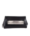 Orciani Gossip Logo Lettering Clutch Bag In Black