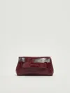 Orciani Gossip Xs Vinyl Clutch In Burgundy