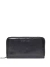 Orciani Gotham Zipped Leather Wallet In Black