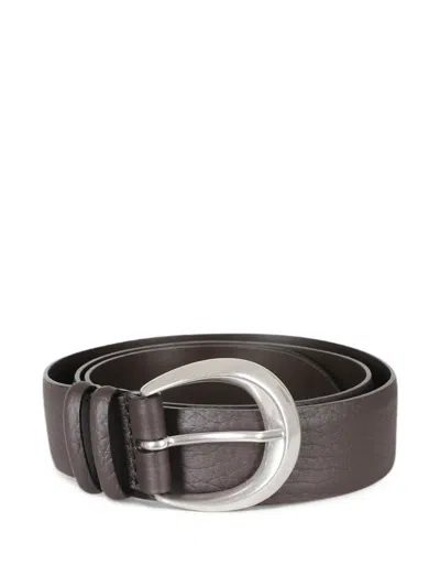 Orciani Grained Leather Belt In Brown