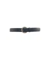 Orciani Grained Leather Belt With Round Buckle In Green