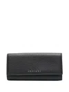 Orciani Leather Soft Wallet In Schwarz
