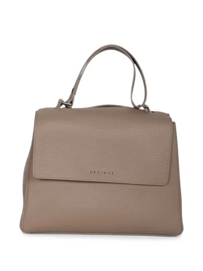 Orciani Grained Leather Shoulder Bag In Pink