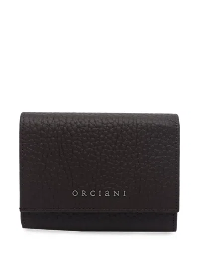 Orciani Grained-leather Wallet In Brown