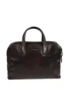 Orciani Lagoon Sleek Rectangular Calf Leather Briefcase In Brown
