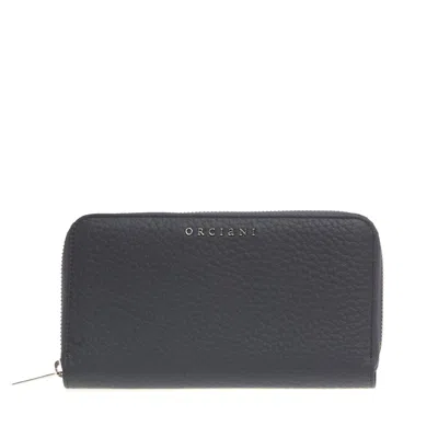 Orciani Gray Full Zip Wallet In Grey