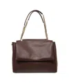 Orciani Hammered Leather Shoulder Bag With Chain-detail Strap In Brown