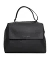 Orciani Sveva Medium Hammered Leather Bag In Black