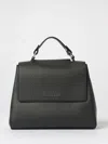 Orciani Medium Textured Leather Shoulder Bag In Black