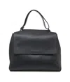 Orciani Sveva Medium Hammered Leather Bag In Black