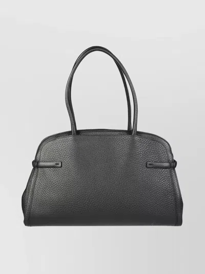 Orciani Handbag With Detachable Strap And Top Handles In Black