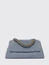 Orciani Twisted-handle Grained-leather Shoulder Bag In Blue