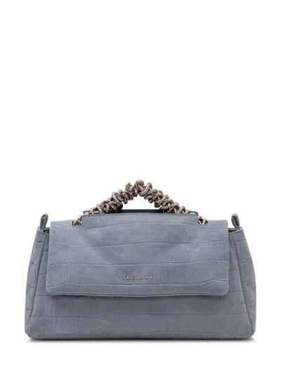 Orciani Handheld Mini Bag With Chain Handle In Gray