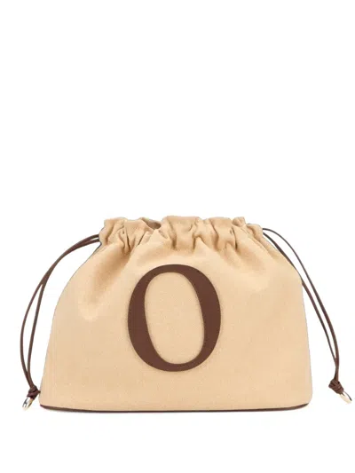 Orciani Her-o Logo-patch Drawstring Pouch In Neutral