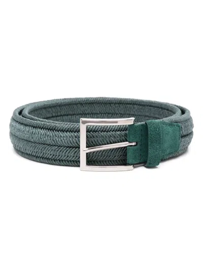 Orciani Interwoven Buckle-fastening Belt In Green