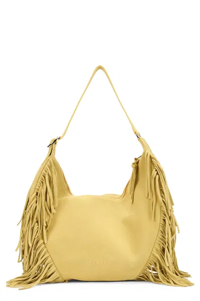 Orciani Isla Suede Bag With Fringes In Yellow
