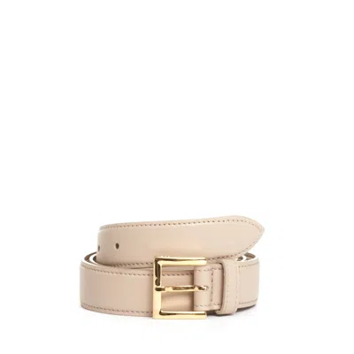 Orciani Ivory Leather Belt In Neutral