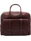 Orciani Jones Chevrette Double-pocket Leather Holdall In Red