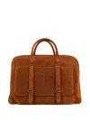 Orciani Jones Pocket Strap Duffle Bag In Brown