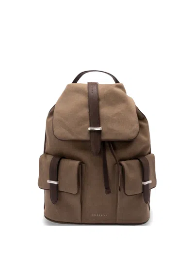 Orciani Jones Safari Buckle-fastening Backpack In Brown